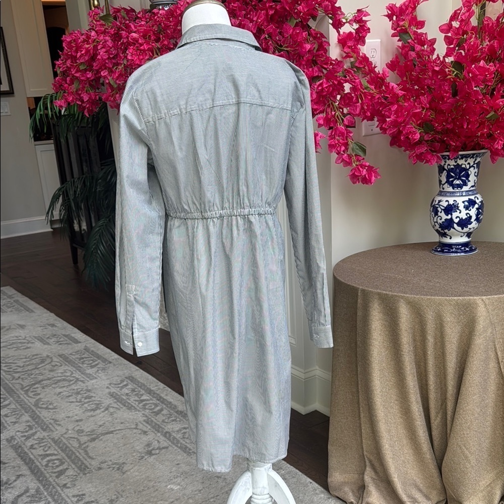 Gap Gray Striped Button-Down Maternity Dress Size… - image 2
